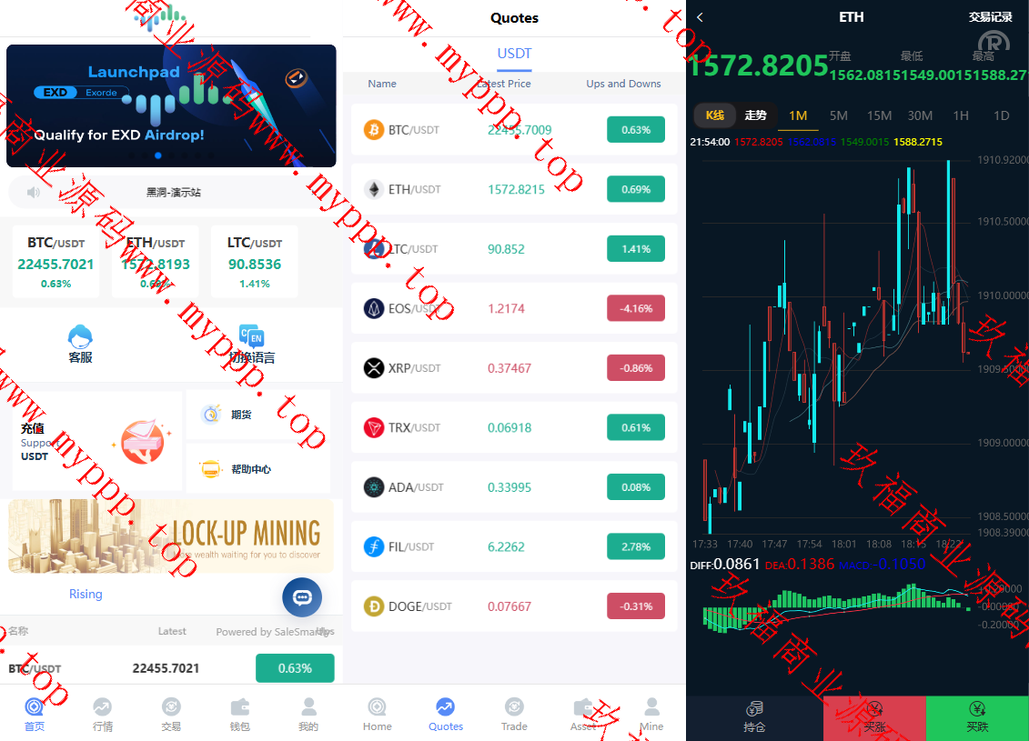 多国言微盘交易所/多国言微盘/仿交易所UI源码
