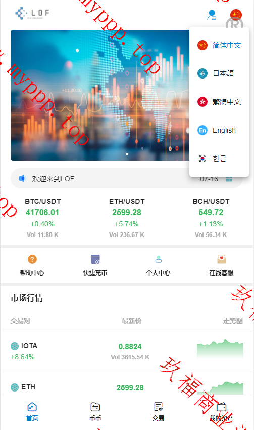 新币币交易所USDT秒合约杠杆C2C法币交易