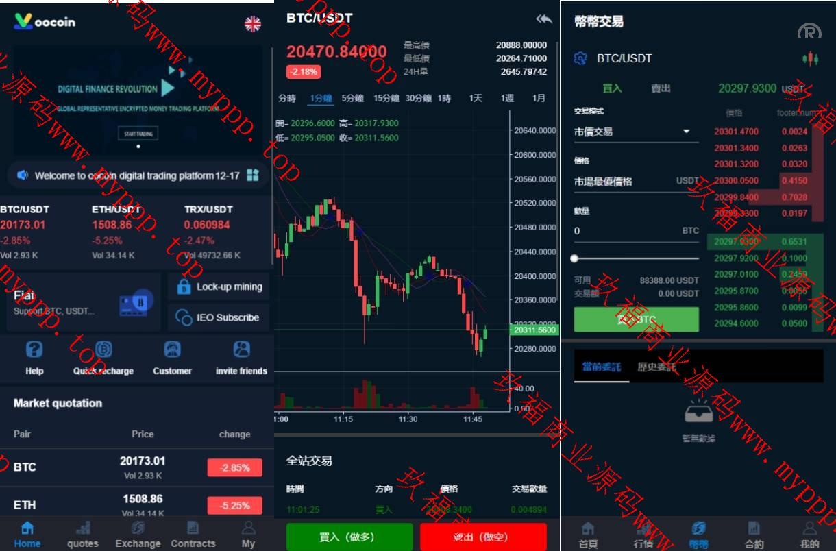 二开完整版多国言交易所/币币秒合约/锁仓质押/IEO认购/完整机器人