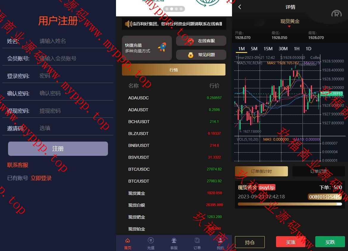 运营版微盘系统/期货黄金白银交易/微交易源码/代理后台
