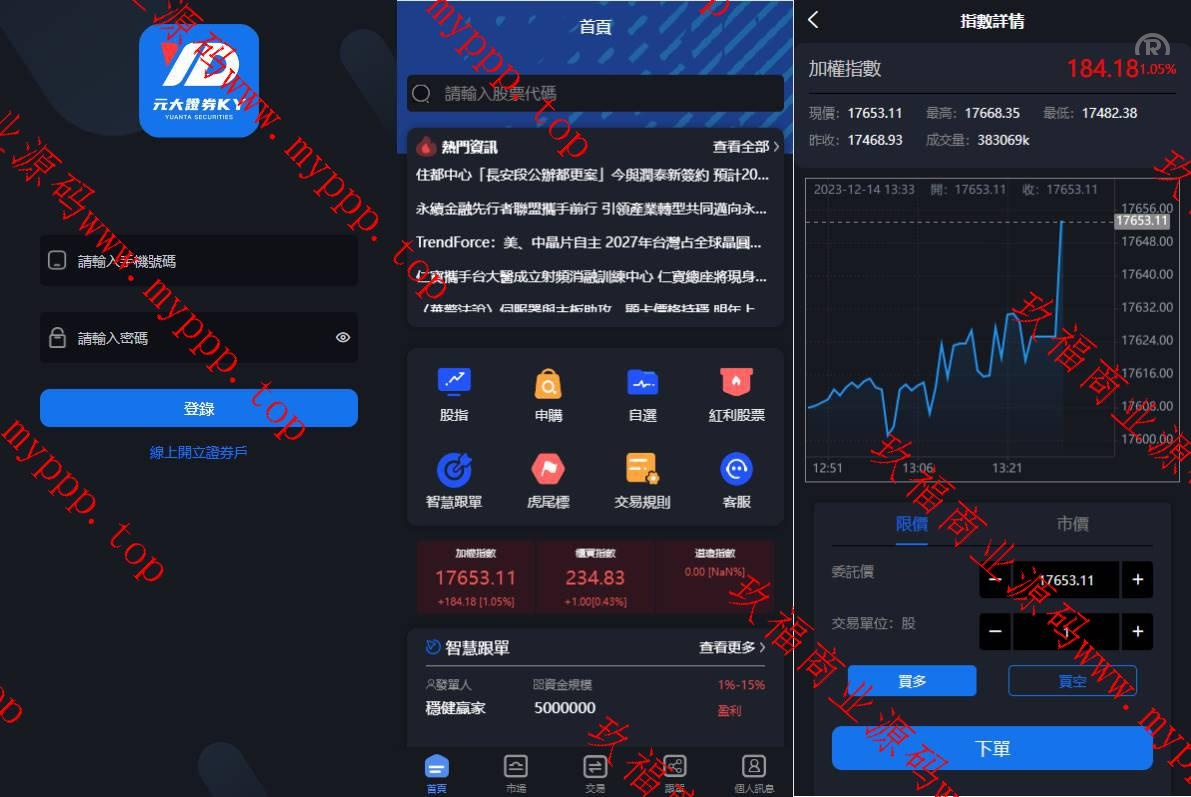 新版台湾股票系统/股票配资源码/申购折扣交易系统
