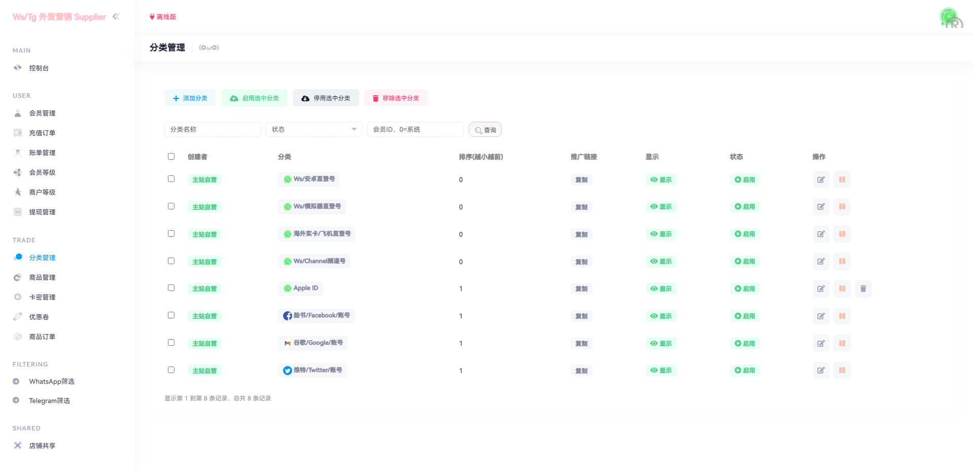 WhatsApp筛选Ws/Tg外贸营销Supplier推特号/FB号/谷歌号/小火箭Ws/Channel社交账号 - 图12