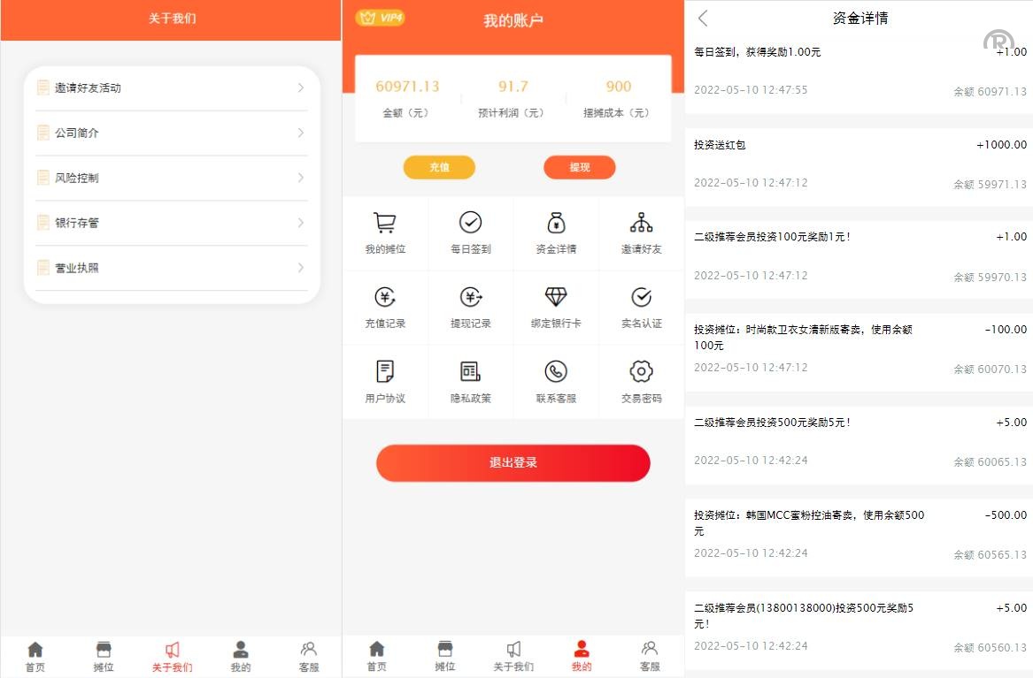 女性投资商城源码/摆摊项目投资源码/摆摊投资分红/投资理财源码 - 图3